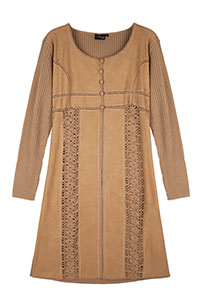 JEDR1008 Fabric and Knitting Mixed Dress